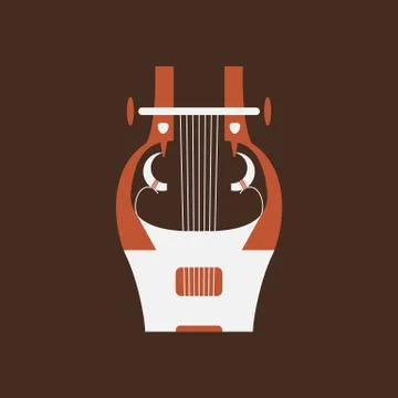 Cithara flat vector icon. Folk music instrument Stock Illustration