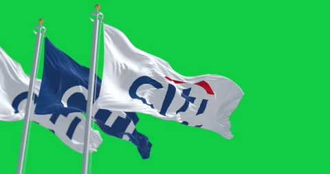 Citi flags waving isolated on a green background Stock-Footage 242807183
