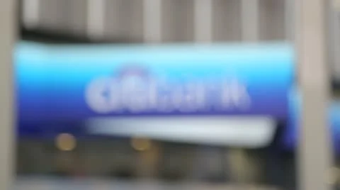 Citibank logo rack focus Stock Footage 22349663