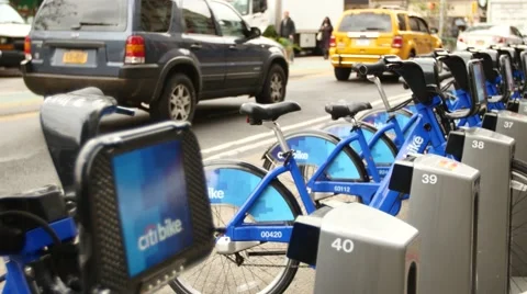 Citibike scheme in NYC 4K Stock Footage 46673268