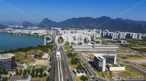Cities and beautiful neighborhoods, Barra da Tijuca in Rio de Janeiro. Stock Photos