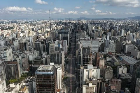 Cities with empty avenues. Stock Photos