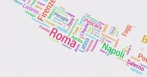 Cities of Italy Multicolored. Distributing from Rome to whole of Italy. Stock Footage 61513257