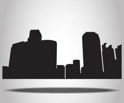 Cities Silhouettes on the white background Illustrazione stock