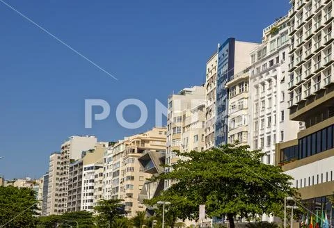 Cities with special architectures. Copacabana Beach, Rio de Janeiro Brazil Stock Photos