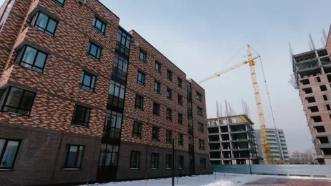 Cities under construction in Siberia Stock Footage 150719113
