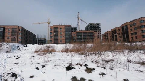 Cities under construction in Siberia. Stock Footage 150719600