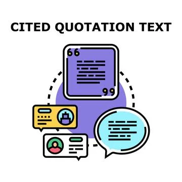 Citing document text information communicating ideas Stock Illustration