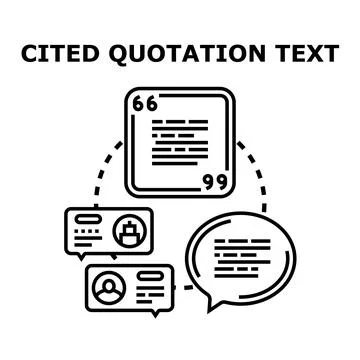 Citing document text information communicating ideas Stock Illustration