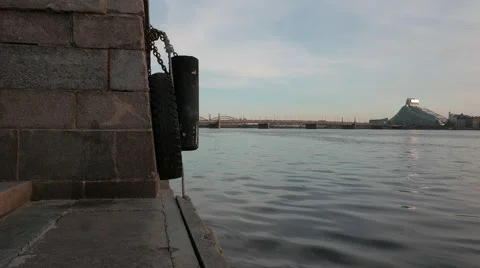 Citiscape with a river Stock Footage 61609941