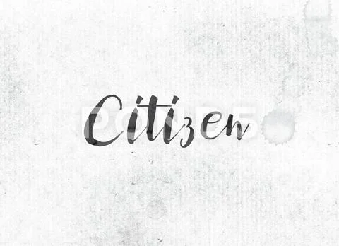 Citizen Concept Painted Ink Word and Theme Stock Illustration