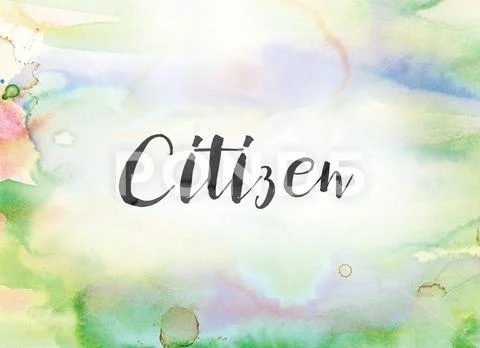 Citizen Concept Watercolor and Ink Painting Stock Illustration