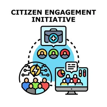 Citizen engagement initiative concept vector illustration Stock Illustration