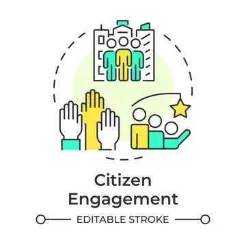 Citizen engagement multi color concept icon Stockillustratie