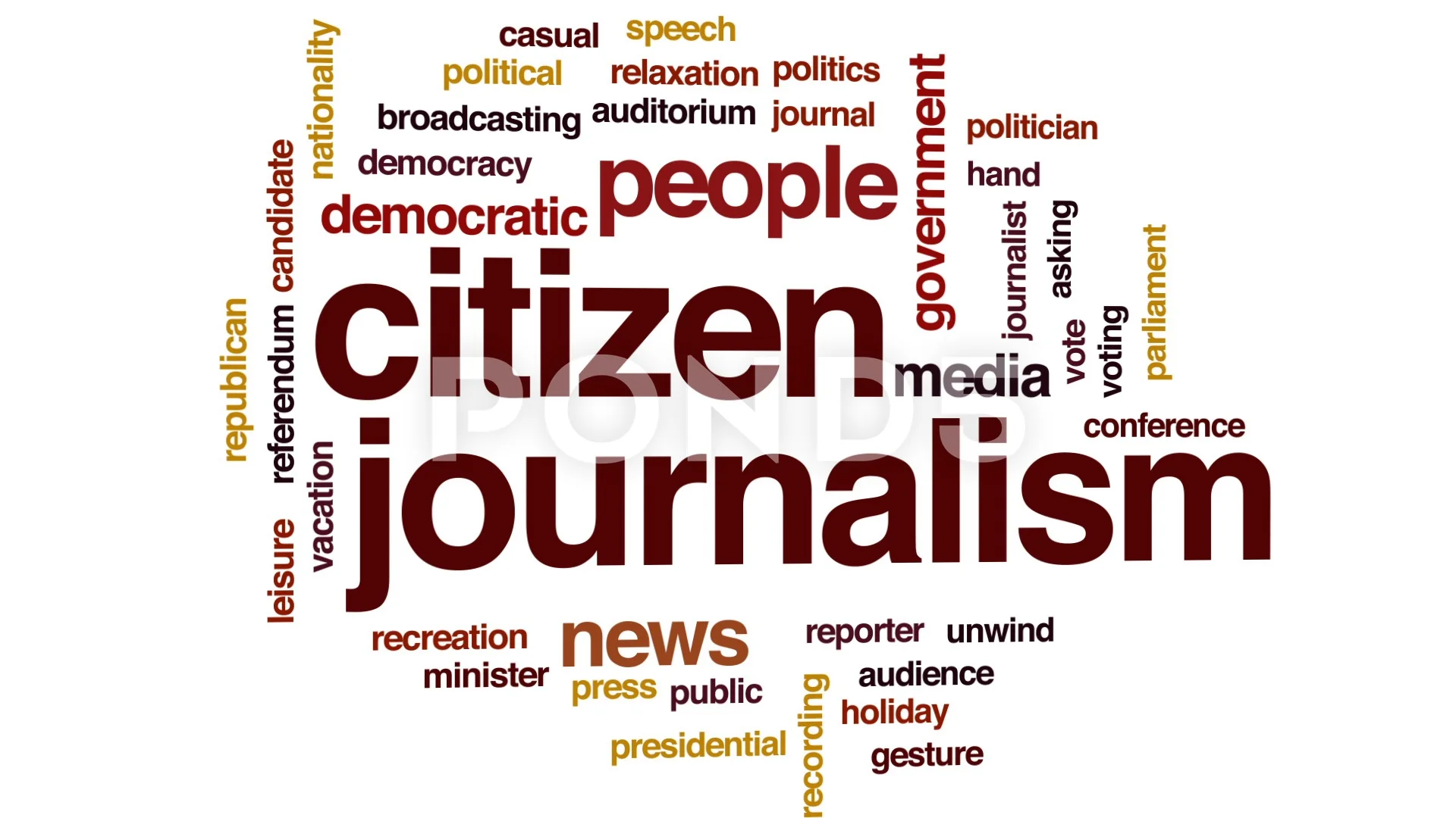 Citizen journalism animated word cloud, ... | Stock Video | Pond5