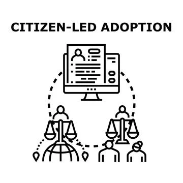 Citizen led adoption concept vector illustration icon Stock Illustration