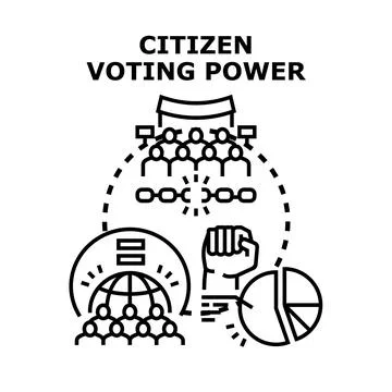 Citizen voting power exercising democratic rights Stock Illustration