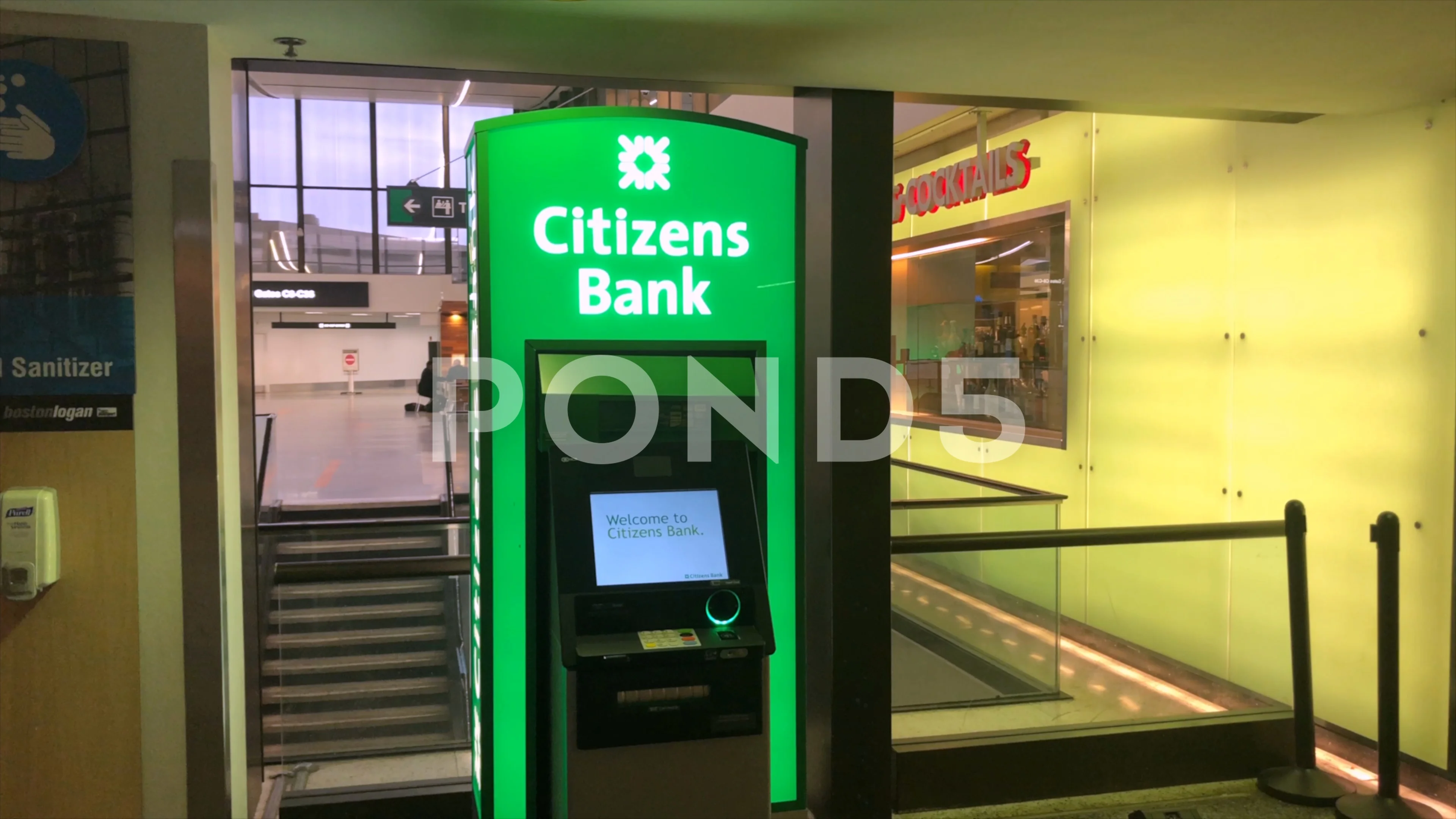 Citizens Bank ATM at Boston Logan Airpor... | Stock Video | Pond5