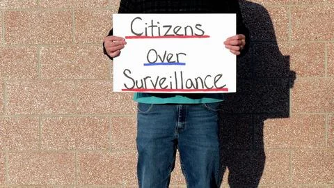 Citizens Over Surveillance 4th Amendment Protest Stock Photos