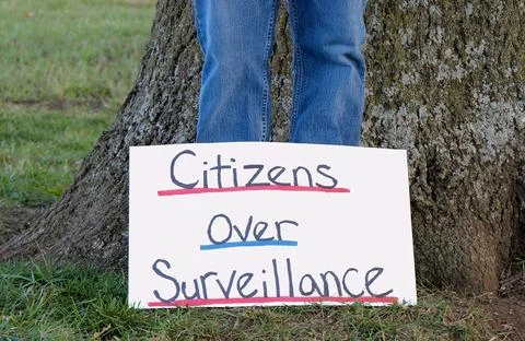 Citizens Over Surveillance 4th Amendment Protest Fotos de archivo