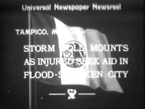 Citizens of Tampico, Mexico tend to thee wreckage and wounded in the aftermath Stock Footage