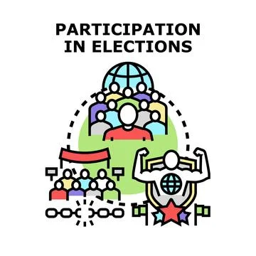 Citizens voting actively promoting democratic engagement Ilustración de archivo