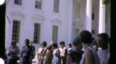 Citizens The White House Tour Washington DC 1960s Vintage Film Home Movie 1470 Stock Footage