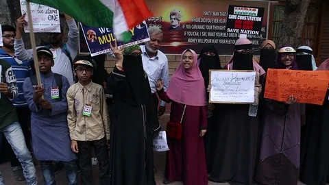 Citizenship Amendment Act protests Stock Footage 122326979