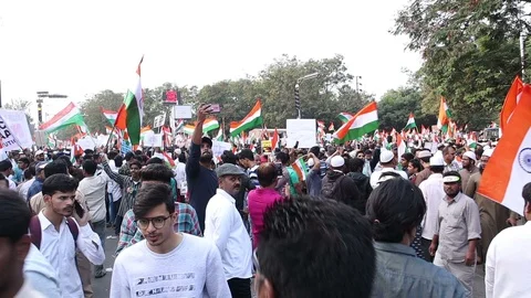 Citizenship Amendment Act protests Stock Footage 122327390