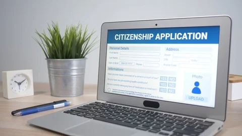 Citizenship Application Form Concept on Laptop Computer Screen 스톡 동영상 86868799