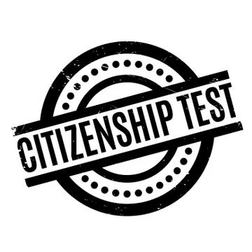 Citizenship test rubber stamp Illustrazione stock