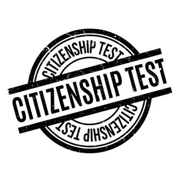 Citizenship test rubber stamp Illustrazione stock