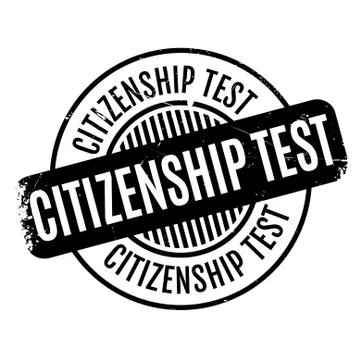 Citizenship test rubber stamp Illustrazione stock