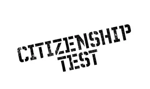Citizenship test rubber stamp Illustrazione stock