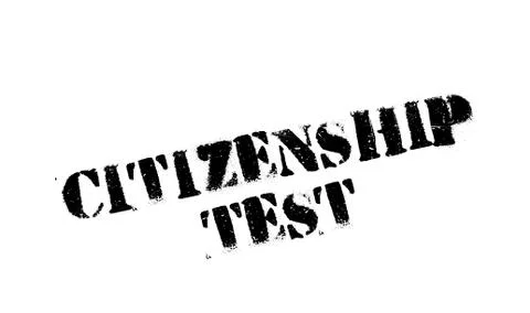 Citizenship test rubber stamp Illustrazione stock