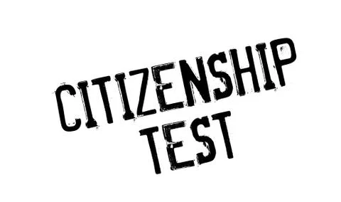 Citizenship test rubber stamp Illustrazione stock