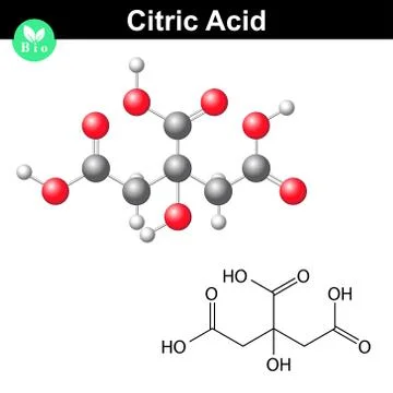 Citric acid molecule Stock Illustration