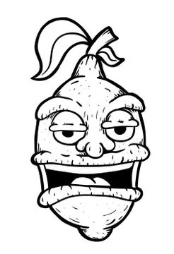 Citron wih face Stock Illustration