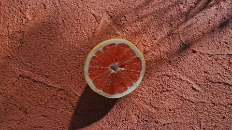 Citrous Fruit Top Shot Half Orange Stock Footage 274690073