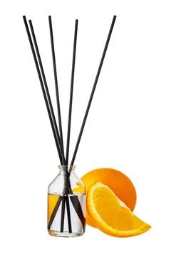 Citrus aromatic diffuser with citrus scent isolated on white background Foto stock