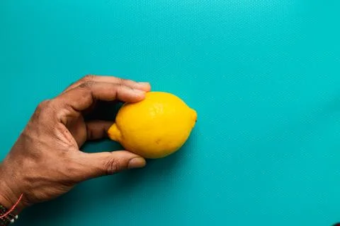 Citrus on a blue background Stock Photos