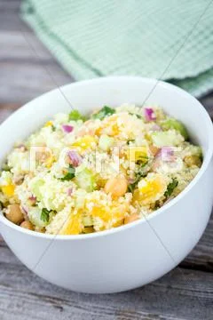 Citrus couscous salad Stock Photos