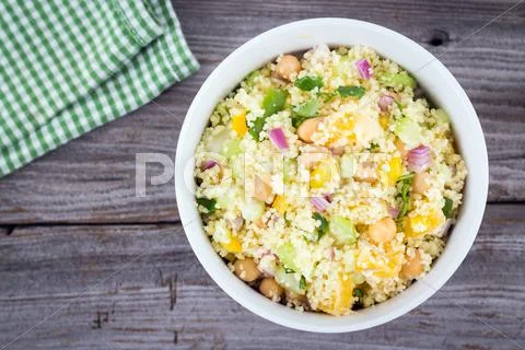 Citrus couscous salad Stock Photos