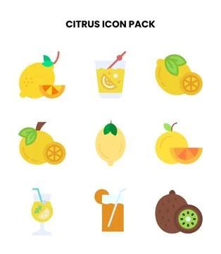 Citrus Flat Scalable Icons Pack Illustration