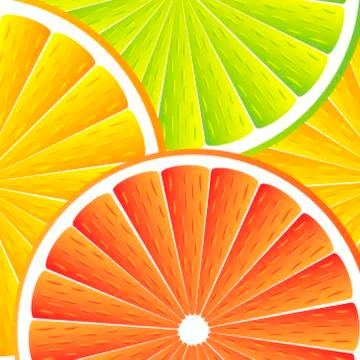 Citrus fruit background - vector Stock Illustration
