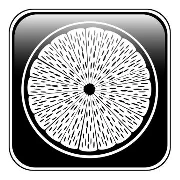 Citrus fruit button Stock Illustration