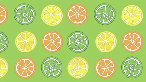 Citrus fruit on green Stock Footage 93294460