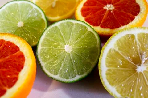 Citrus fruit halves Stock Photos
