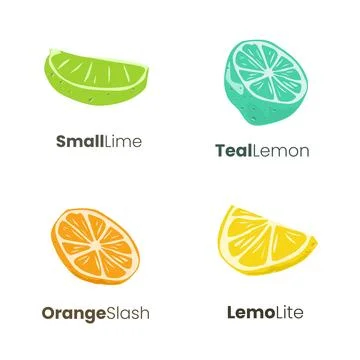 Citrus Fruit Icon Set. Stock Illustration