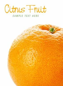 Citrus Fruit Orange isolated on white background with copy space. Cellulit... Stock Photos
